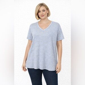 SOYACONCEPT blue & white striped top NWT size medium